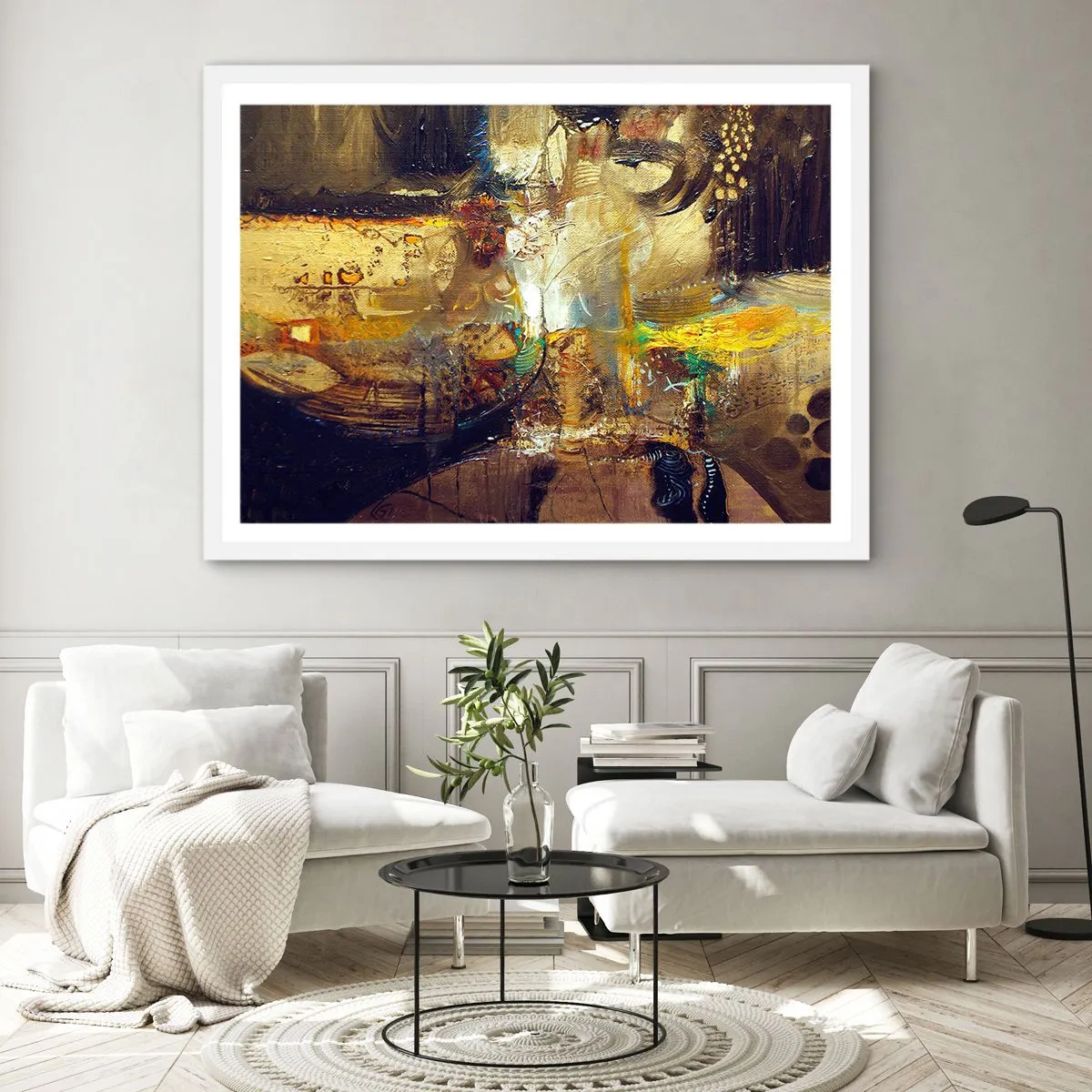 Poster în ramă albă - Rece, călduț, fierbinte - 91x61 cm