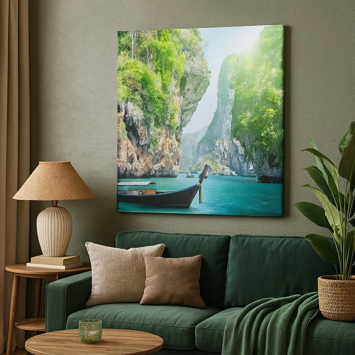 Tablou pe pânză - Invitație la o călătorie exotică - 30x30 cm