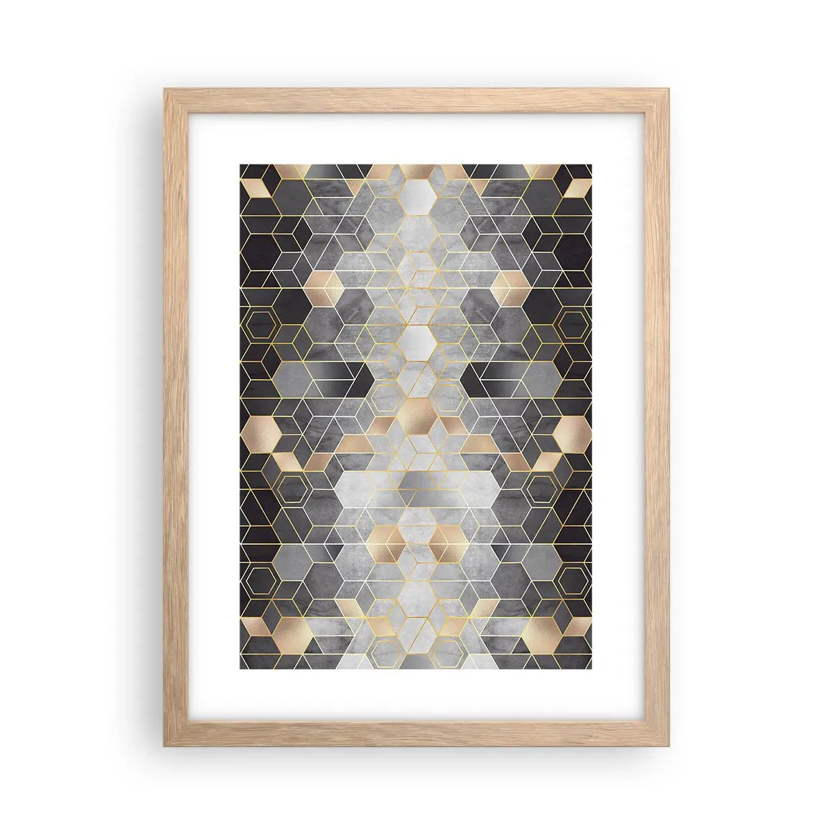Poster în ramă de stejar deschis - Compoziție diamantată - 30x40 cm