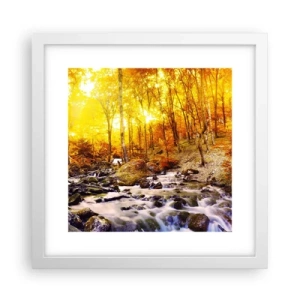 Poster în ramă albă - Pietre montate în aur și platină - 30x30 cm