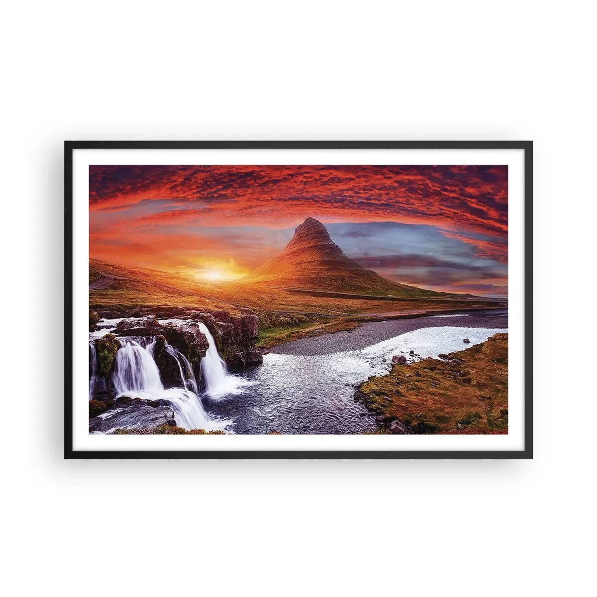 Poster în ramă neagră - Imaginea Pământului de Mijloc - 91x61 cm