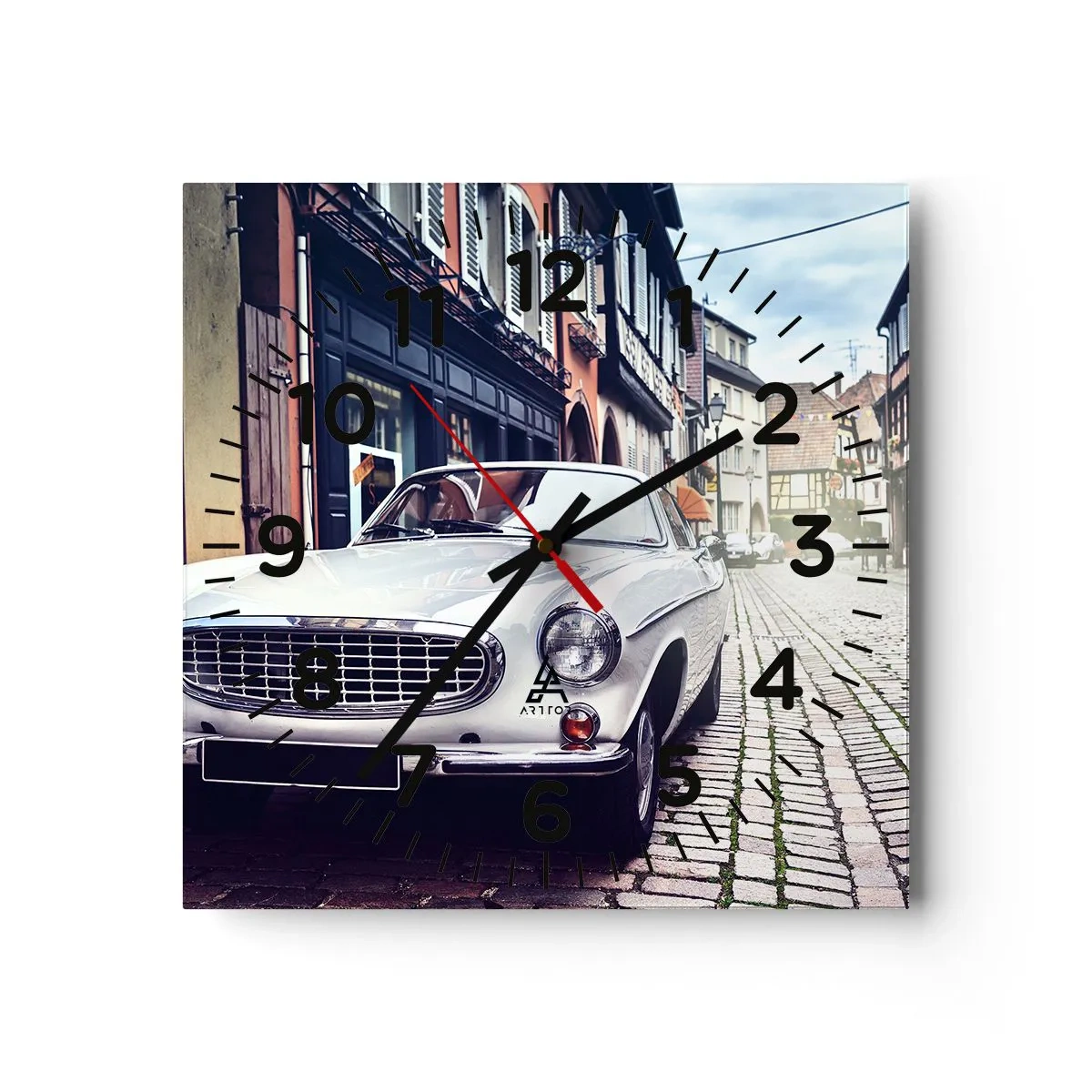 Ceas de perete - Ceas pe sticlă - Trecutul este astăzi - 40x40 cm