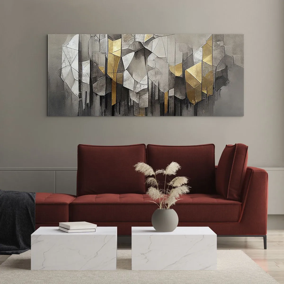 Tablou pe sticlă - Compoziție de gheață și lumină - 100x40 cm