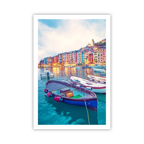 Poster - O seară plină de culoare în port - 61x91 cm