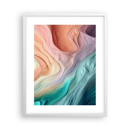 Poster în ramă albă - Valul curcubeu - 40x50 cm