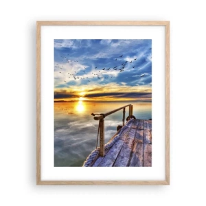 Poster în ramă de stejar deschis - Vântul se odihnește - 40x50 cm