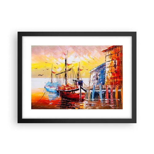Poster în ramă neagră - Întoarcere fericită - 40x30 cm