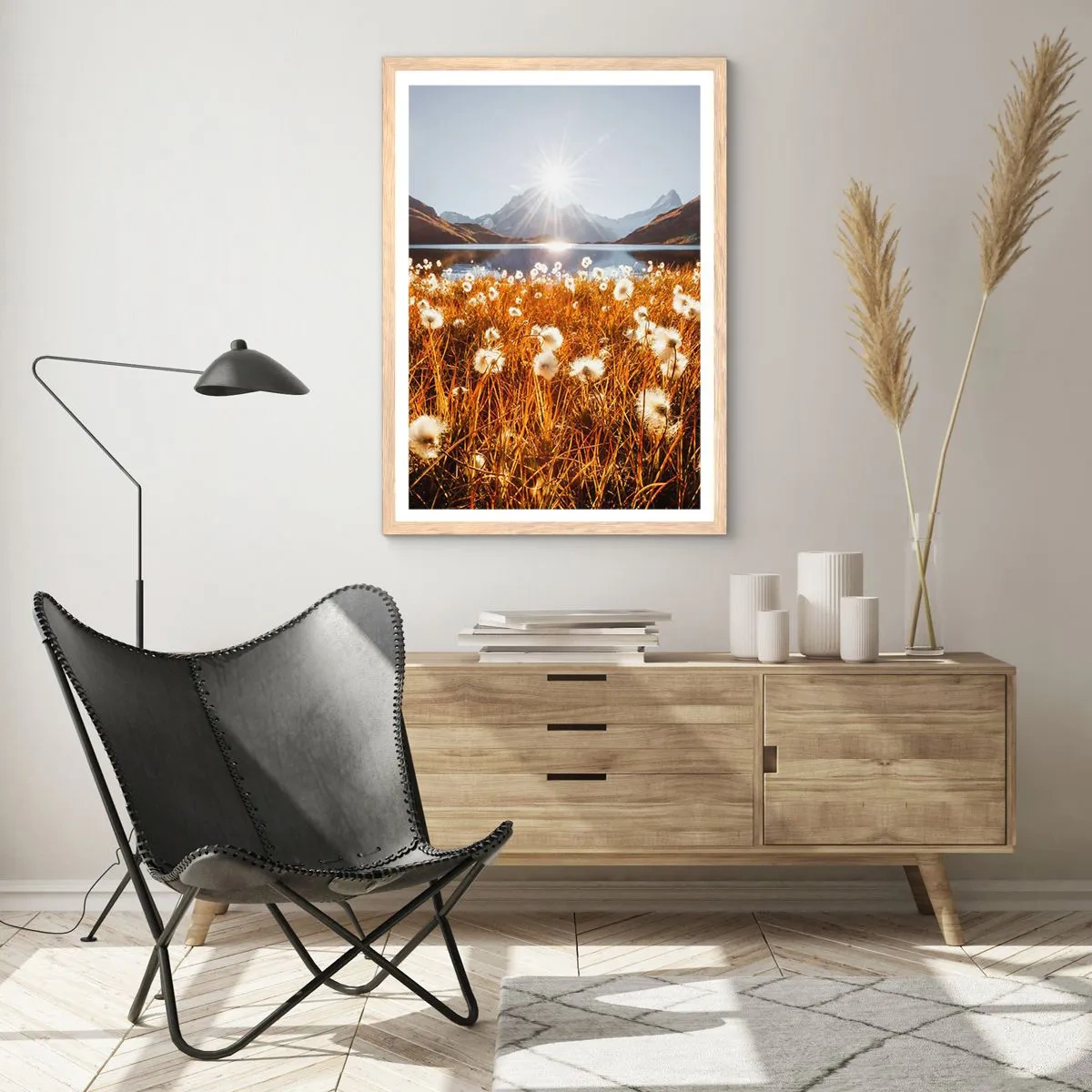 Poster în ramă de stejar deschis - Duritatea rocilor, moliciunea ierbii - 61x91 cm