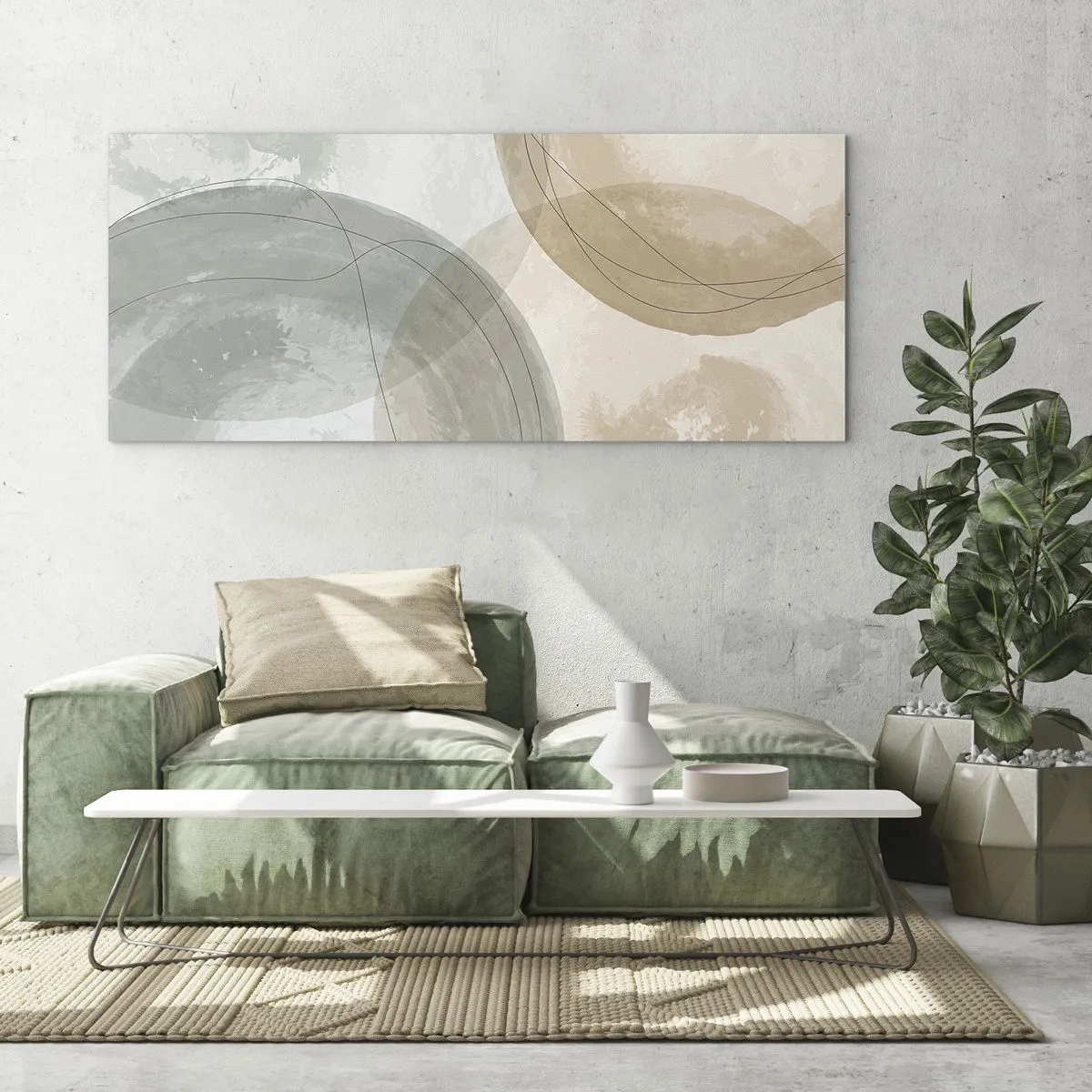 Tablou pe sticlă - Întrepătrunderea lumilor - 90x30 cm