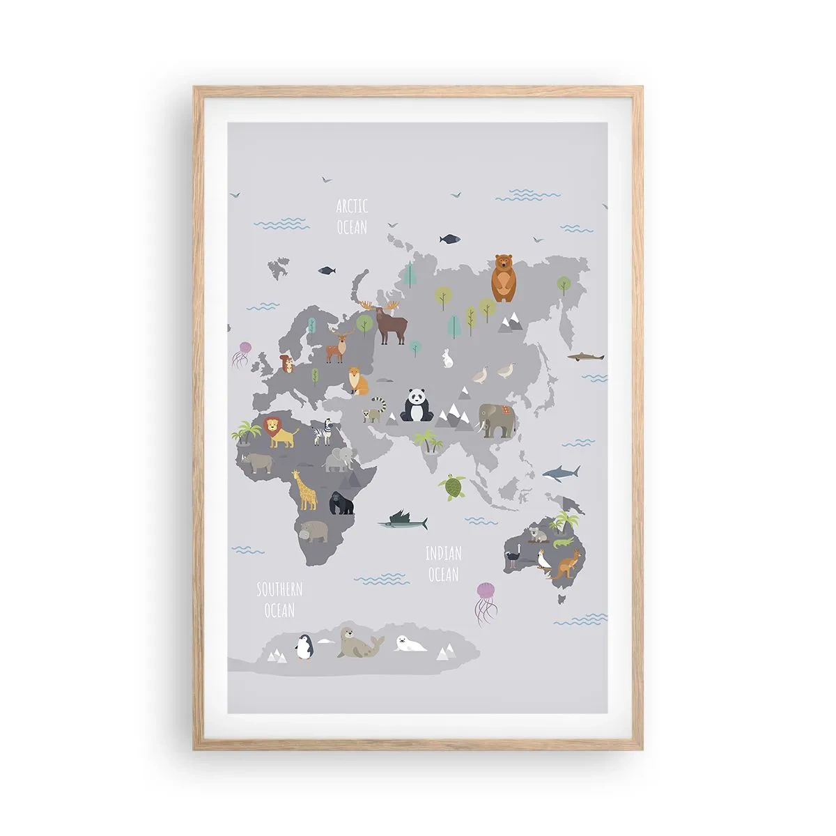 Poster în ramă de stejar deschis - Spune-mi de unde ești... - 61x91 cm