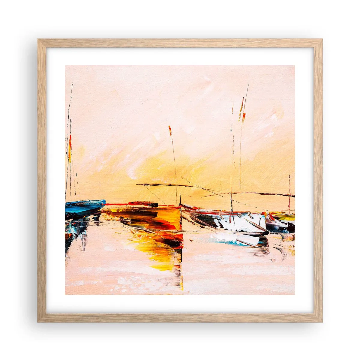 Poster în ramă de stejar deschis - O seară în golf - 50x50 cm