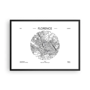 Poster în ramă neagră - Anatomia Florenței - 70x50 cm