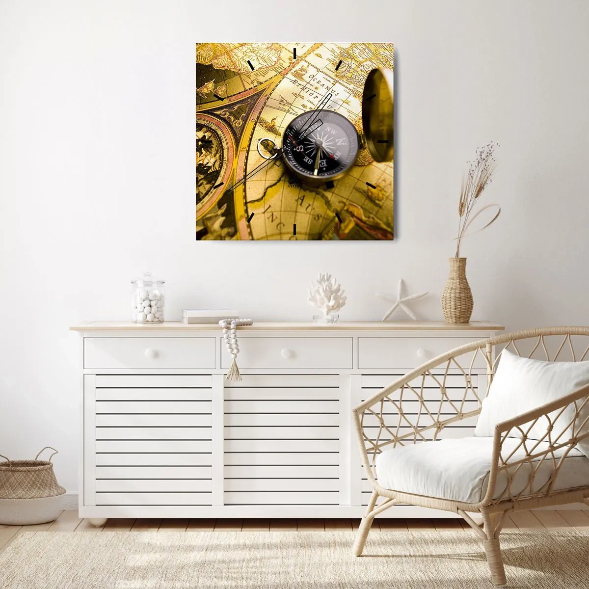 Ceas de perete - Ceas pe sticlă - Sau poate până la capătul lumii? - 40x40 cm