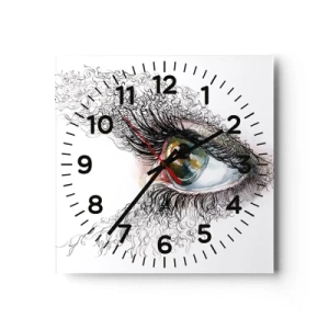 Ceas de perete - Ceas pe sticlă - Privește direct în suflet - 40x40 cm