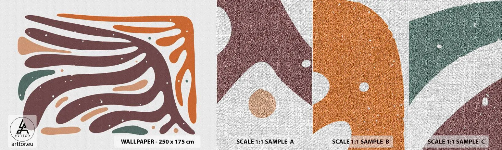 Mostră tapet Premium Canvas - Compoziție organică radială - Boho, Minimalism, Bucată - 100x30 cm