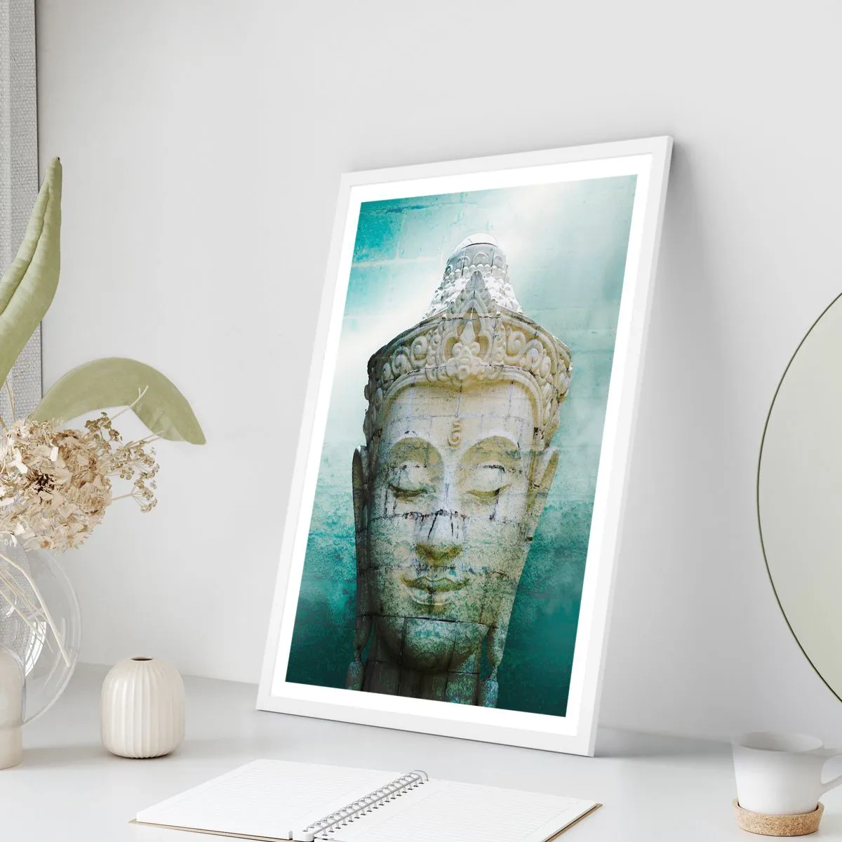 Poster în ramă albă - Căutând iluminarea - 70x100 cm