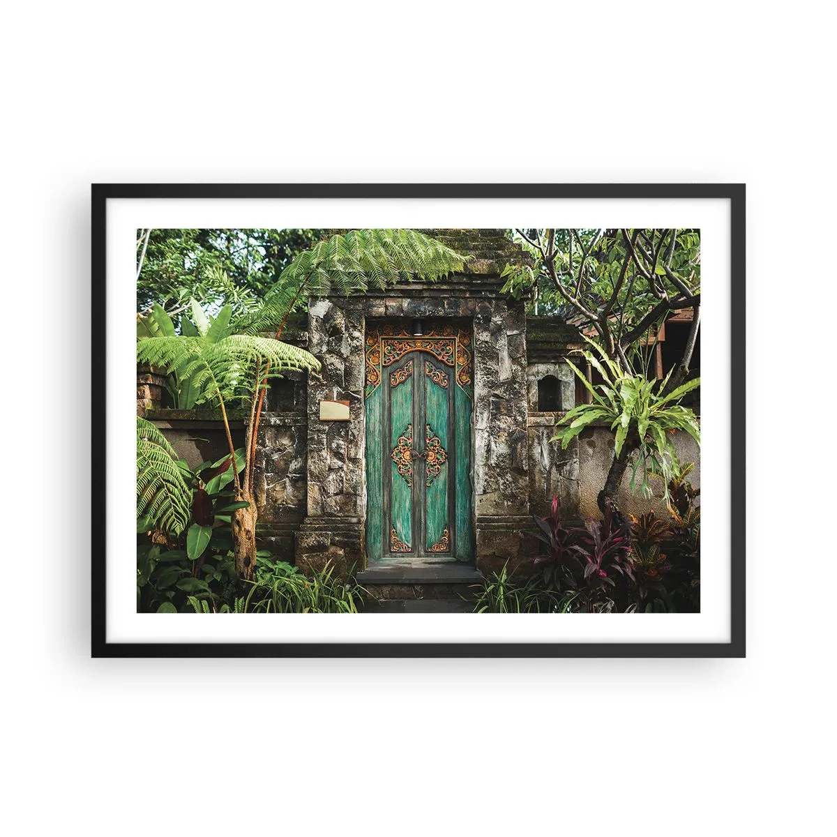 Poster în ramă neagră - O ușă către o lume exotică - 70x50 cm