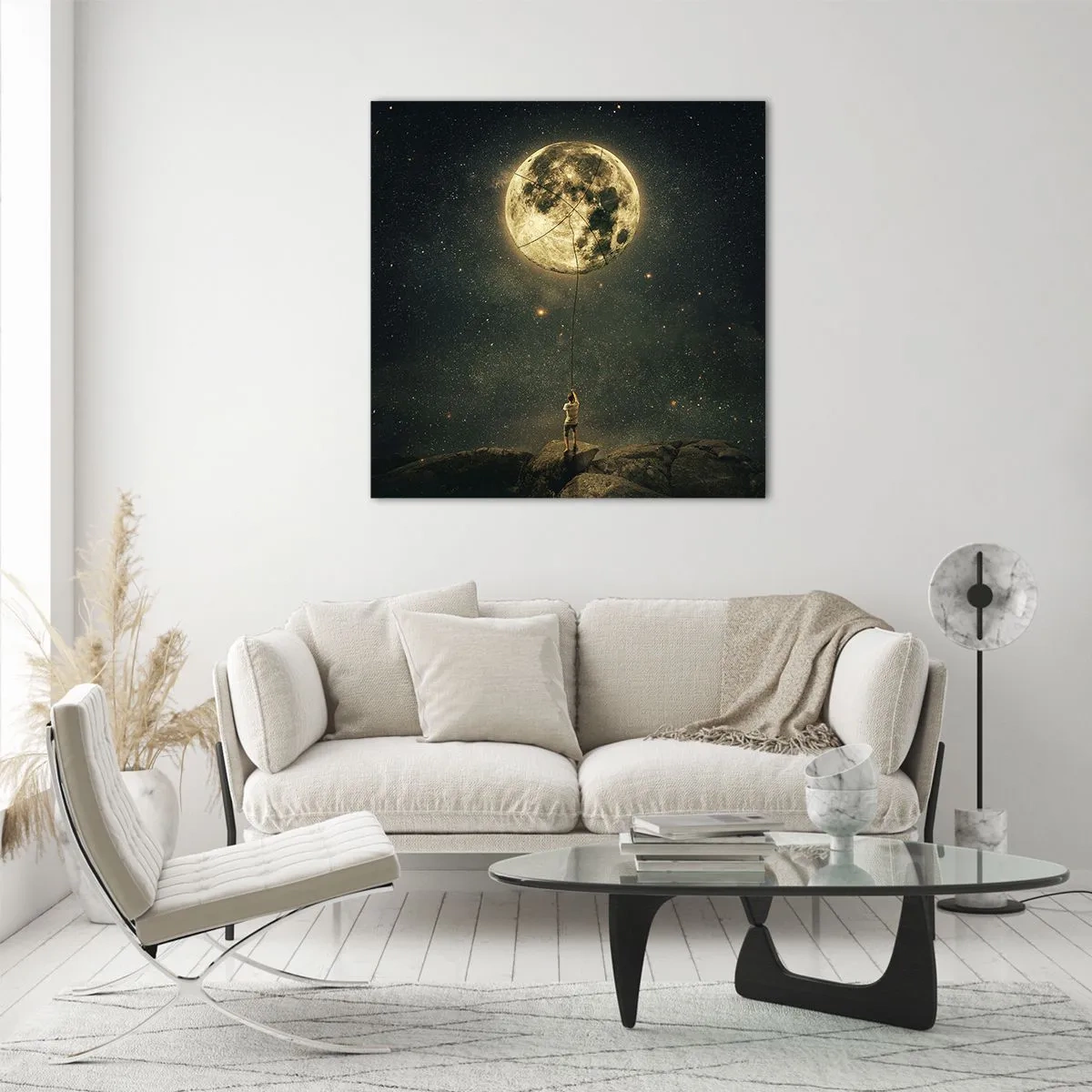Tablou pe sticlă - Cel care a furat Luna - 40x40 cm