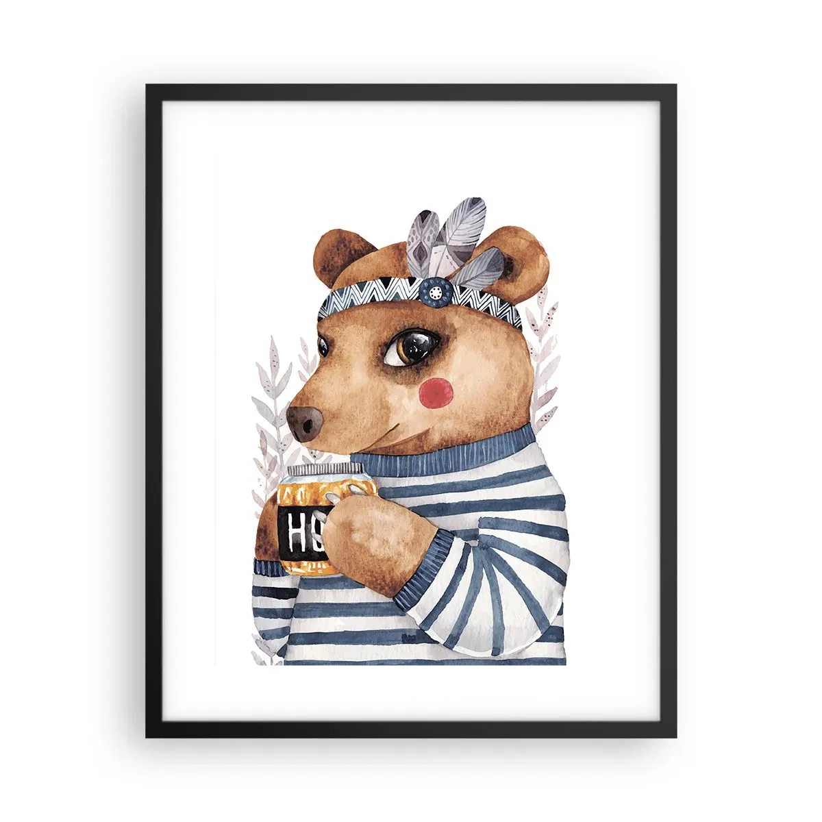 Poster în ramă neagră - Ursoaică dulce - 40x50 cm
