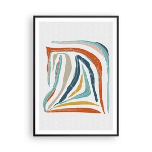 Poster în ramă neagră - Abstracție prietenoasă și zâmbitoare - 70x100 cm