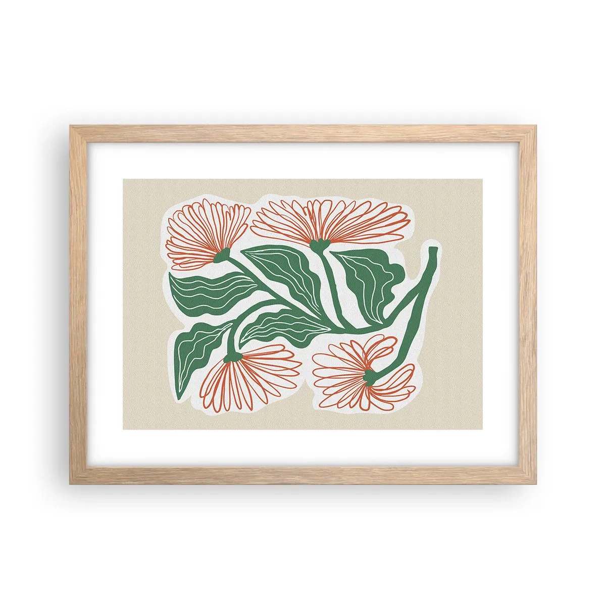 Poster în ramă de stejar deschis - Folclor modern - 40x30 cm