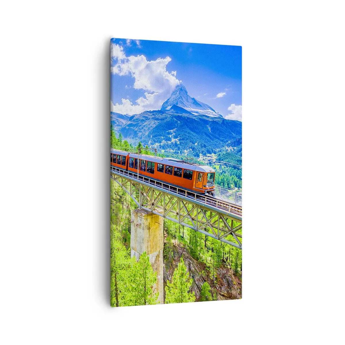Tablou pe pânză - Calea ferată din Alpi - 55x100 cm