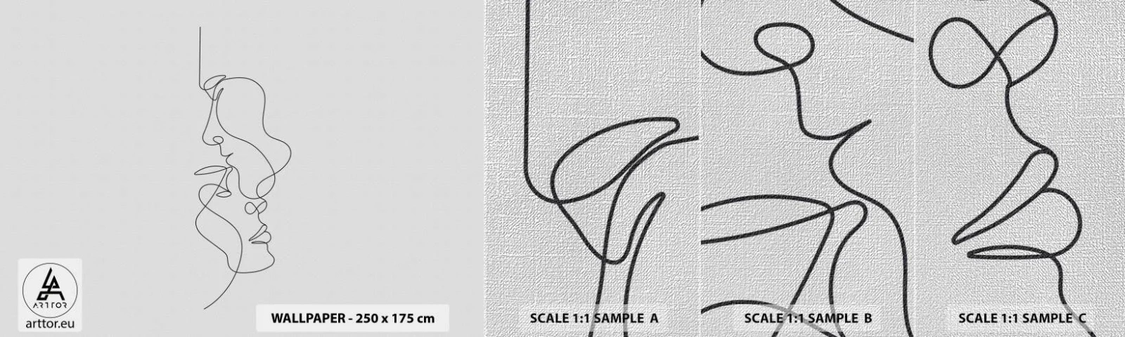 Mostră tapet Premium Canvas - Dorință vorace - Grafică, Cuplu îndrăgostit, Pup - 100x30 cm