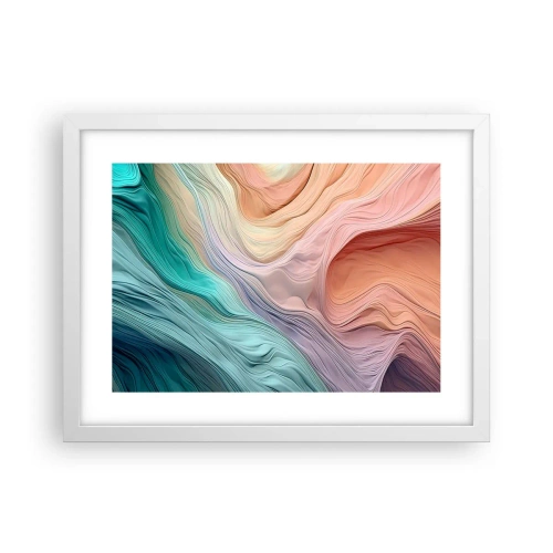Poster în ramă albă - Valul curcubeu - 40x30 cm
