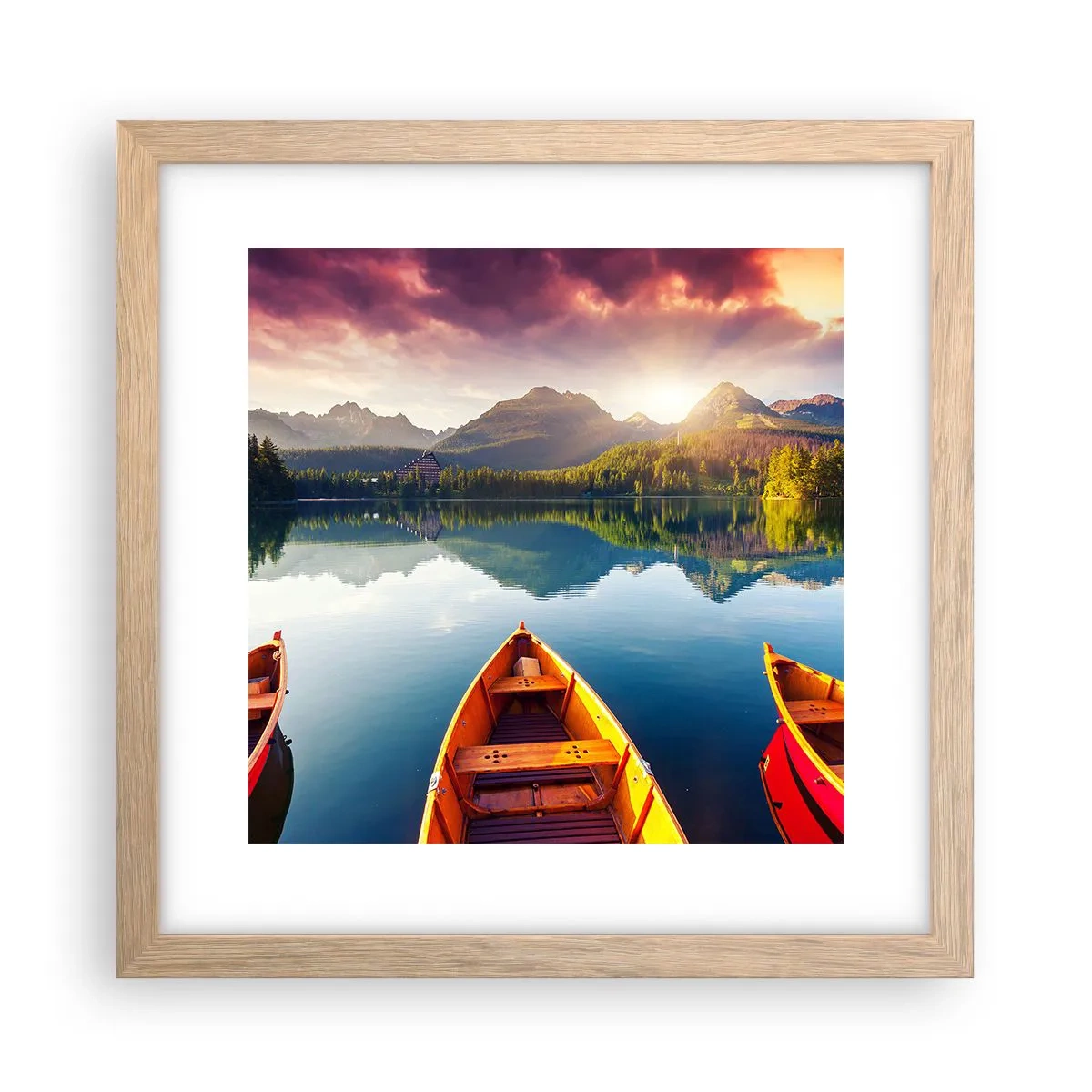 Poster în ramă de stejar deschis - Nimic împotriva naturii - 30x30 cm