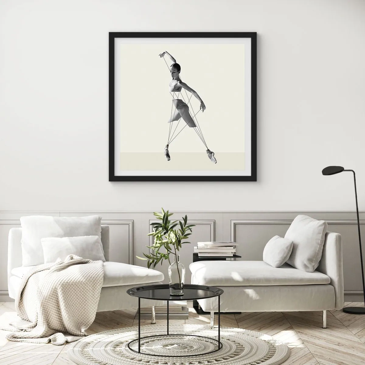 Poster în ramă neagră - Într-un teatru de lumină - 50x50 cm