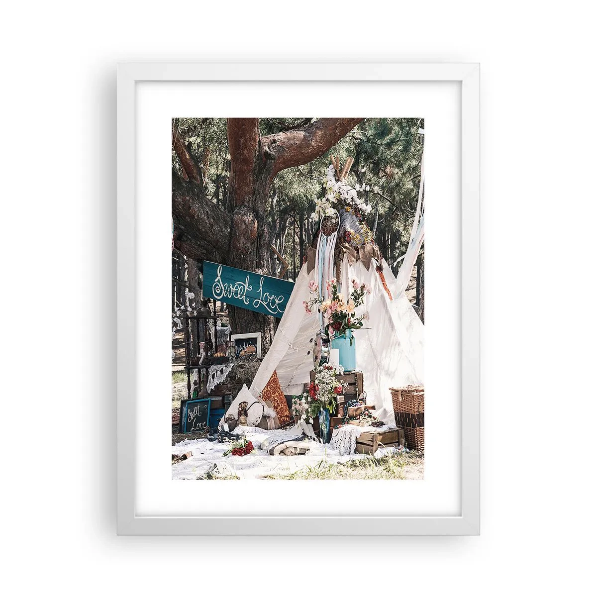 Poster în ramă albă - Make love… - 30x40 cm