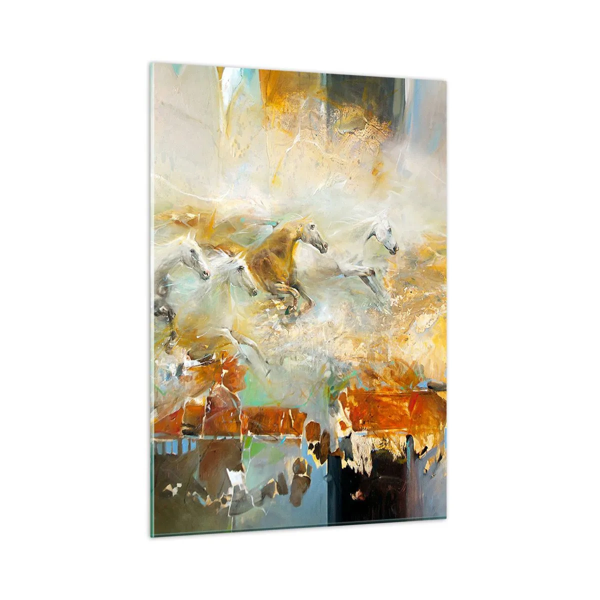 Tablou pe sticlă - Galopând prin lumină - 50x70 cm