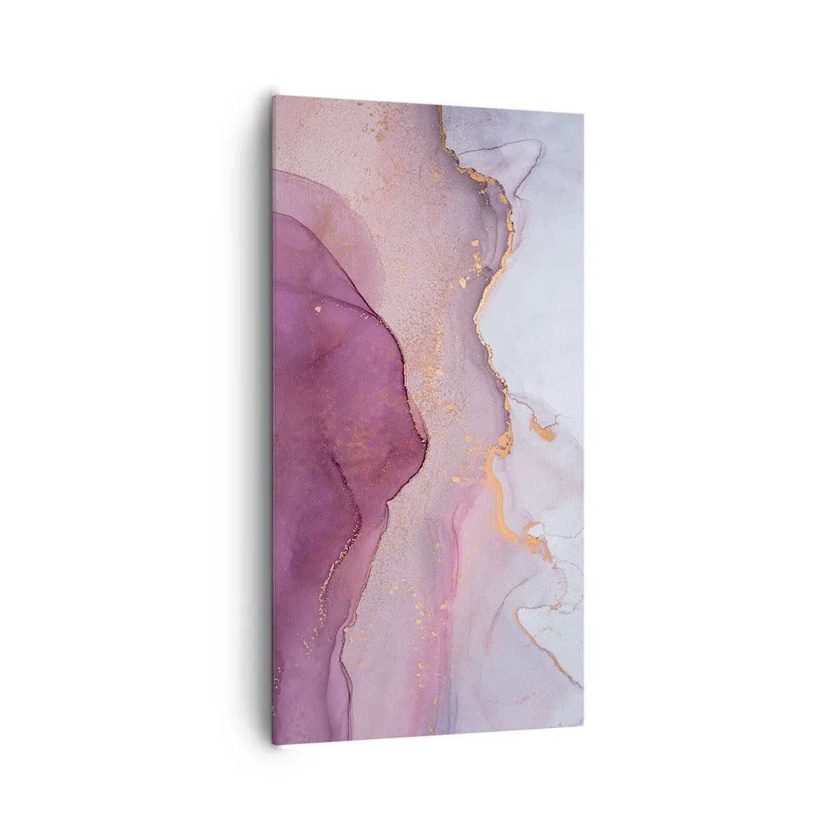 Tablou pe pânză - Valuri de liliac și violet - 65x120 cm