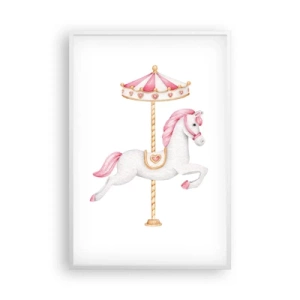 Poster în ramă albă - A pornit la cursă - 61x91 cm