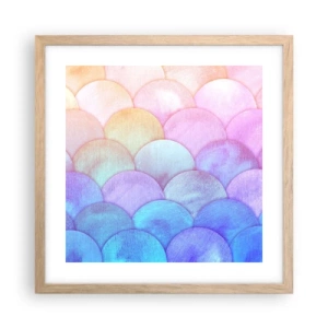Poster în ramă de stejar deschis - Coajă de perlă - 40x40 cm