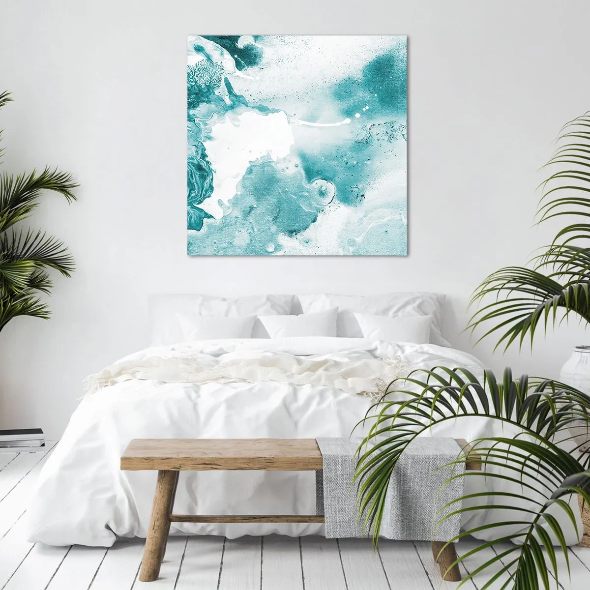 Tablou pe pânză - Câmpii inundabile de albastru - 70x70 cm