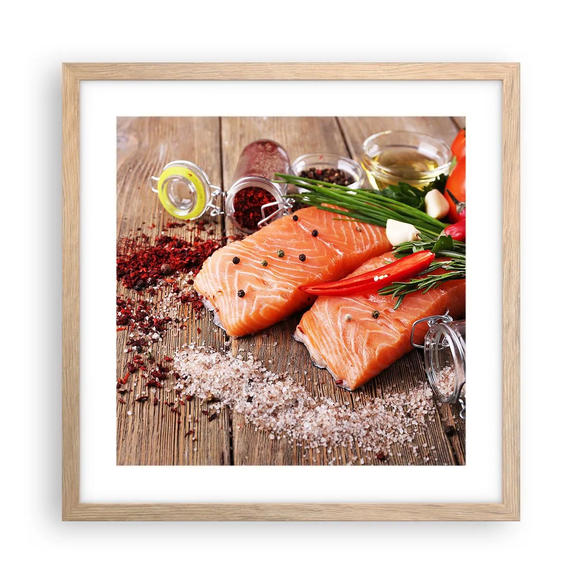 Poster în ramă de stejar deschis - O aventură norvegiană în bucătărie - 40x40 cm