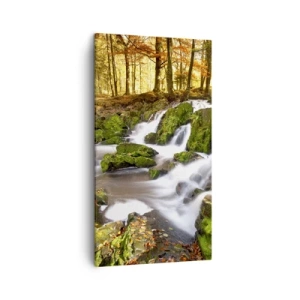 Tablou pe pânză - Repede prin pădure de toamnă - 45x80 cm