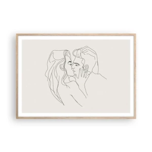 Poster în ramă de stejar deschis - Încurcați în sentimente - 100x70 cm