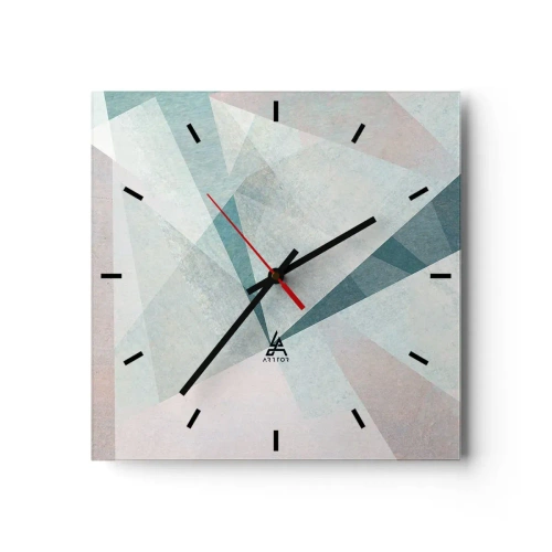 Ceas de perete - Ceas pe sticlă - Calm și totuși dinamic - 30x30 cm