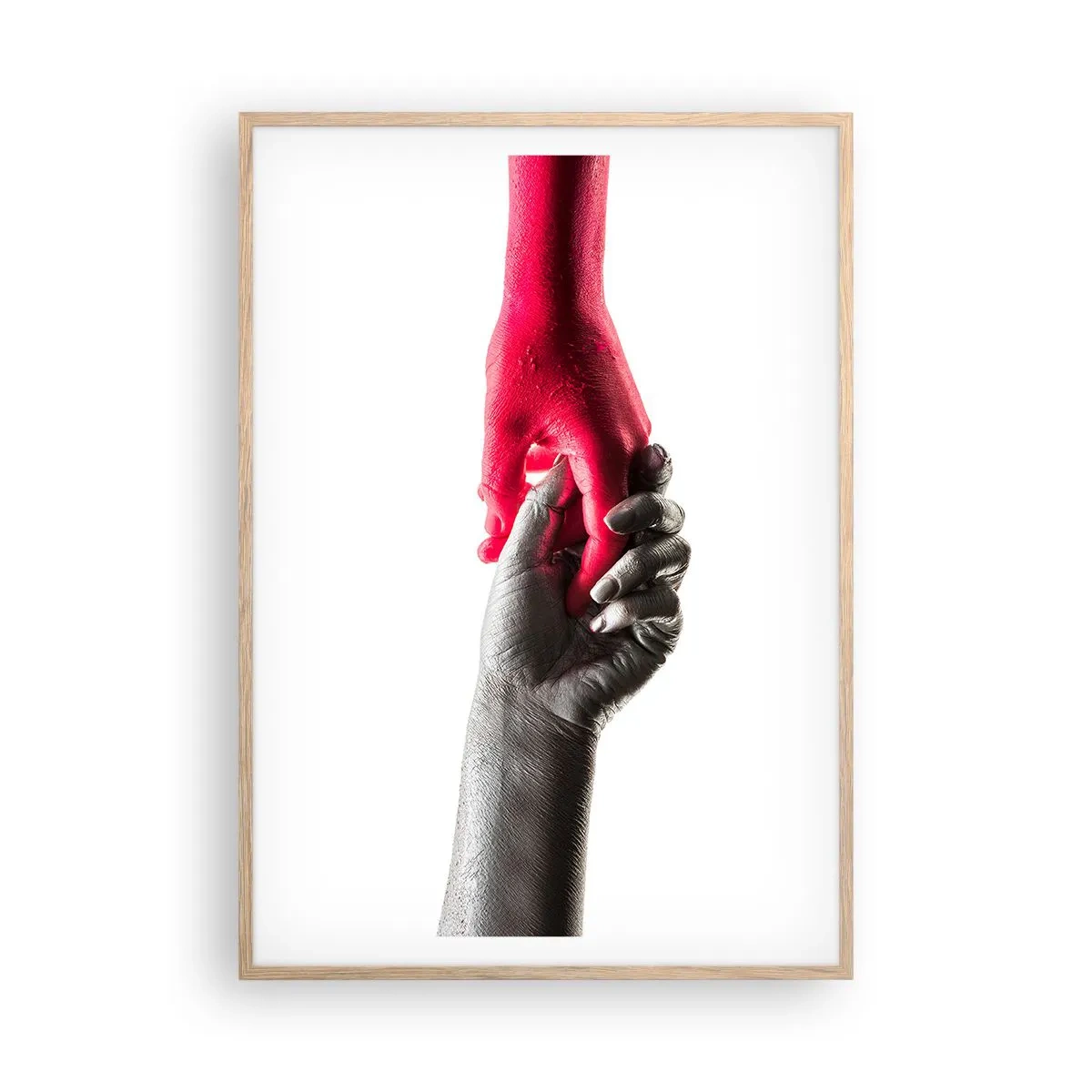 Poster în ramă de stejar deschis - Împreună, deși diferiți - 70x100 cm
