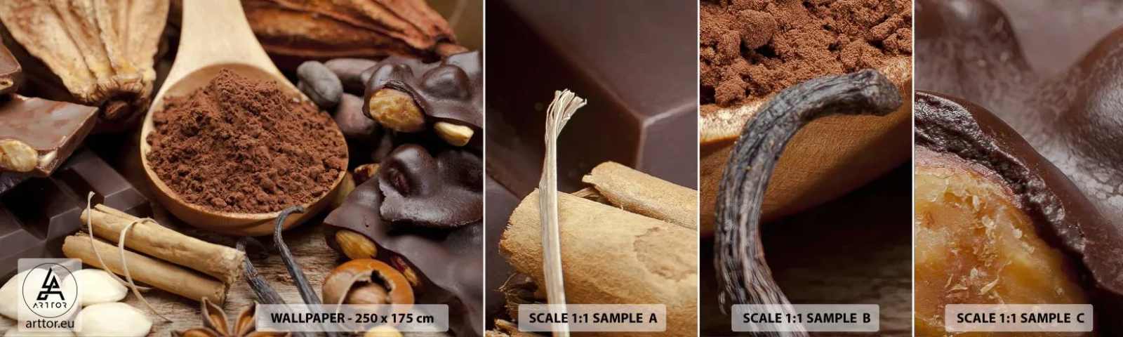 Mostră tapet autocolant Deluxe Sticker - Cea mai bună pentru tristețe - Gastronomie, Ciocolată, Cafea - 100x30 cm