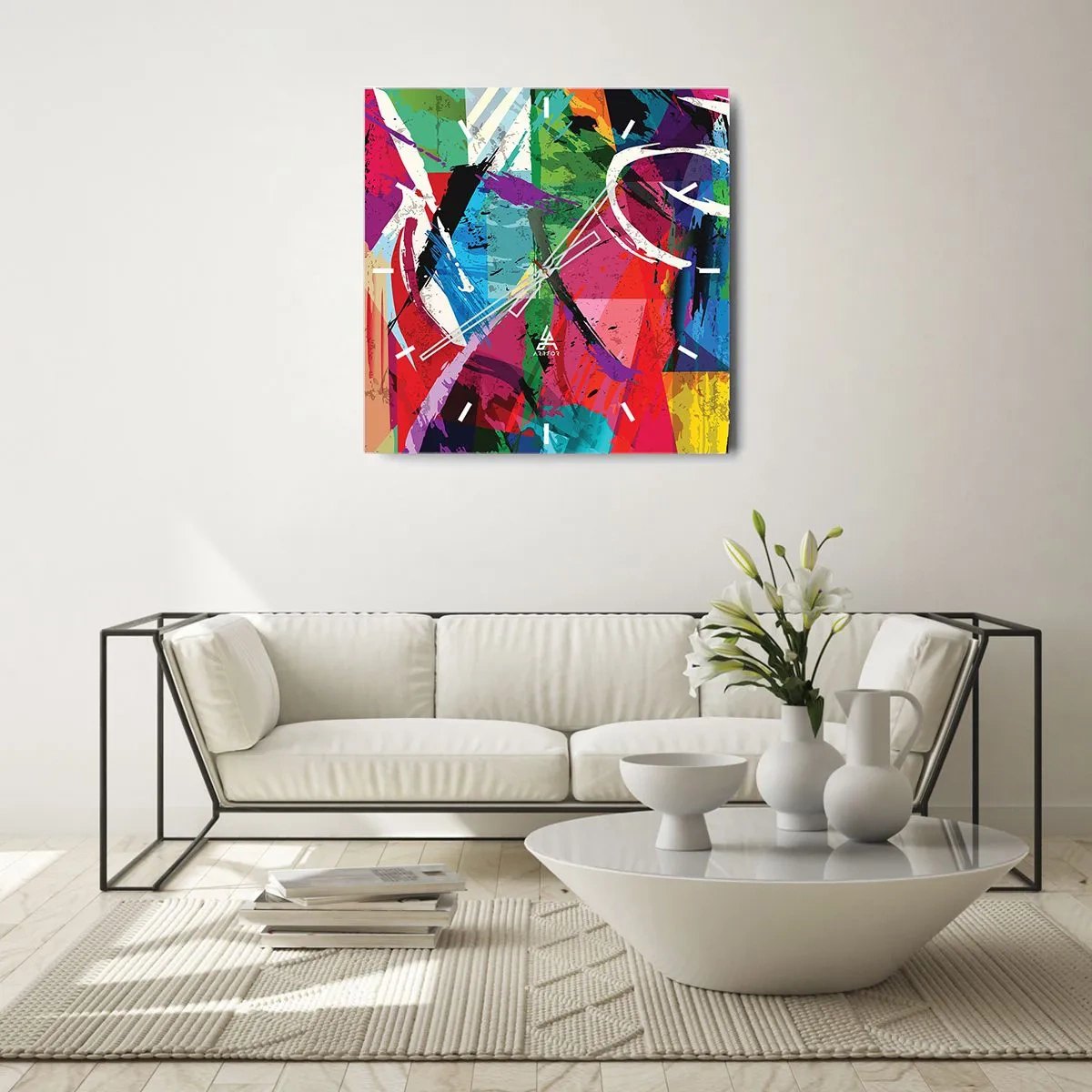 Ceas de perete - Ceas pe sticlă - Rapid, vioi și plin de viață - 40x40 cm