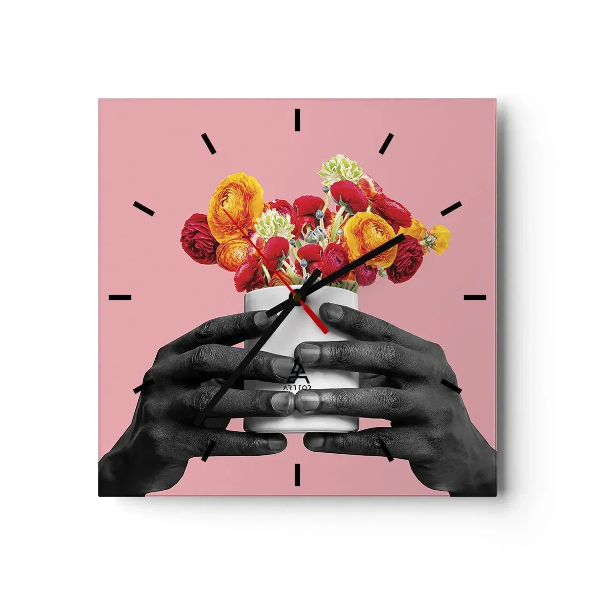 Ceas de perete - Ceas pe sticlă - Apoteoza vieții - 30x30 cm