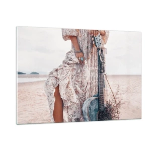 Tablou pe sticlă - Hippie pe drum - 120x80 cm