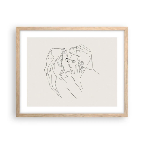 Poster în ramă de stejar deschis - Încurcați în sentimente - 50x40 cm