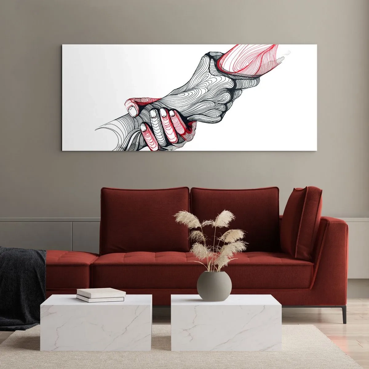Tablou pe sticlă - Ești pe mâini bune - 160x50 cm