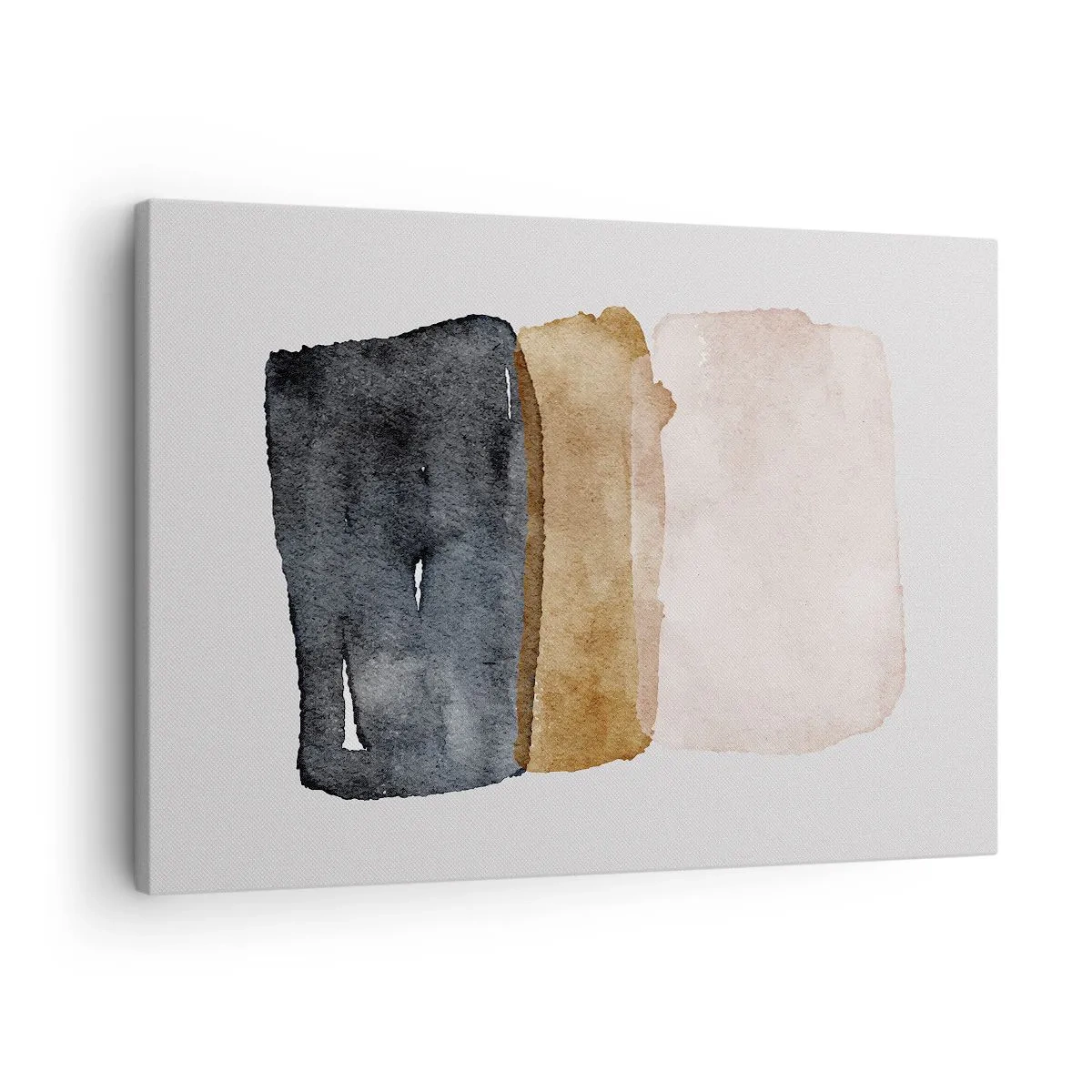 Tablou pe pânză Canvas - O compoziție minimalistă formată din trei dreptunghiuri în nuanțe pământii. - 70x50cm - Compoziția culorilor pământului - Decorațiune modernă pentru perete pentru living și dormitor ARTTOR