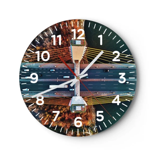 Ceas de perete - Ceas pe sticlă - Din pădure spre apă - 40x40 cm