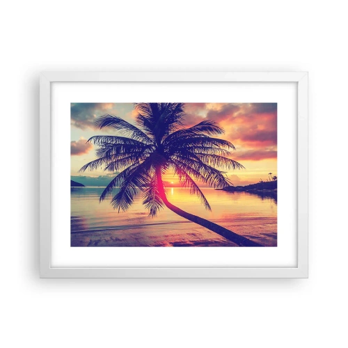 Poster în ramă albă - O seară sub palmieri - 40x30 cm